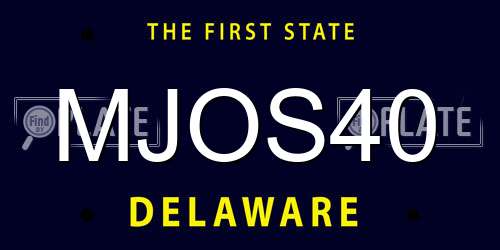 MJOS40 Delaware License Plate