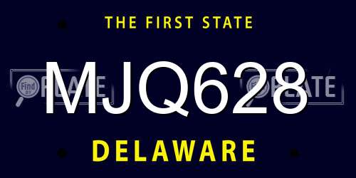 MJQ628 Delaware License Plate