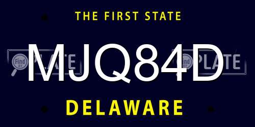 MJQ84D Delaware License Plate