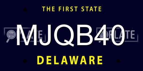 MJQB40 Delaware License Plate