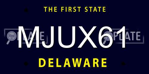 MJUX61 Delaware License Plate