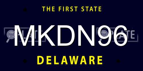 MKDN96 Delaware License Plate