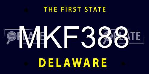 MKF388 Delaware License Plate