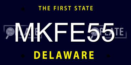 MKFE55 Delaware License Plate
