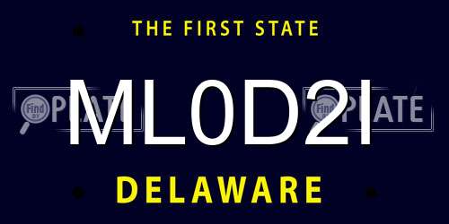 ML0D2I Delaware License Plate