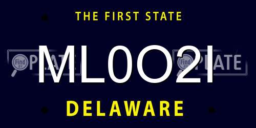 ML0O2I Delaware License Plate