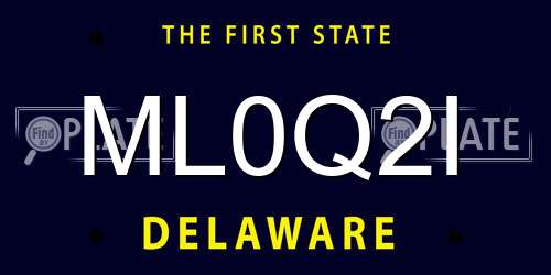 ML0Q2I Delaware License Plate