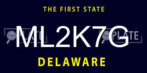 ML2K7G Delaware License Plate