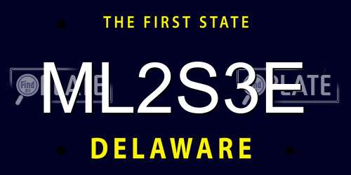 ML2S3E Delaware License Plate