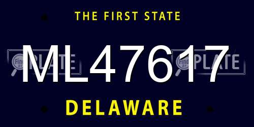 ML47617 Delaware License Plate