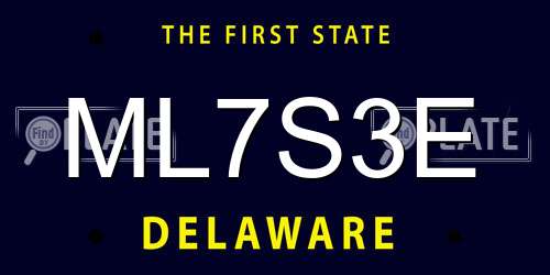 ML7S3E Delaware License Plate