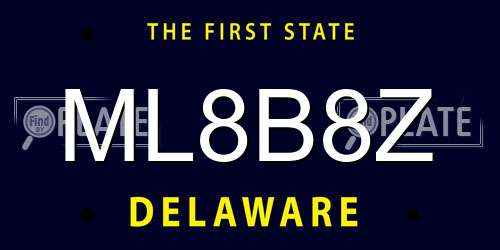 ML8B8Z Delaware License Plate