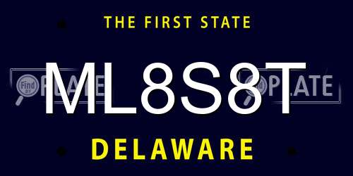 ML8S8T Delaware License Plate