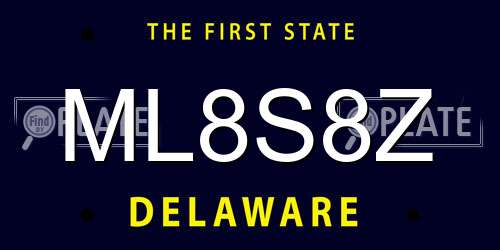 ML8S8Z Delaware License Plate