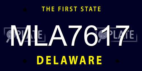 MLA7617 Delaware License Plate