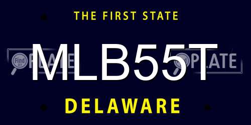 MLB55T Delaware License Plate