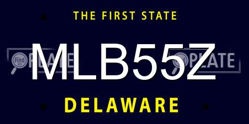 MLB55Z Delaware License Plate