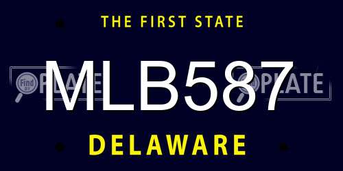 MLB587 Delaware License Plate