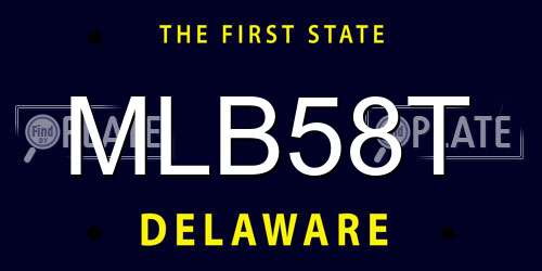 MLB58T Delaware License Plate