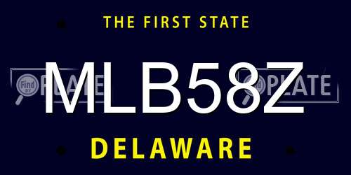 MLB58Z Delaware License Plate