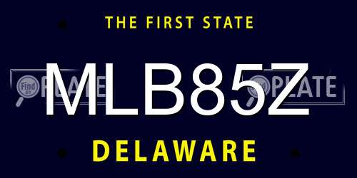MLB85Z Delaware License Plate