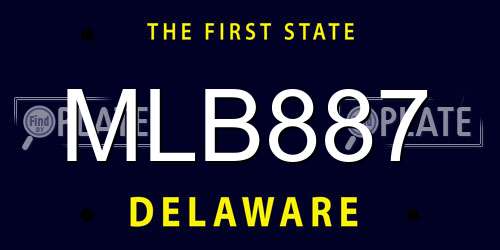 MLB887 Delaware License Plate