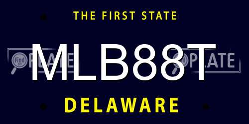MLB88T Delaware License Plate