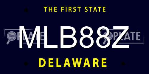 MLB88Z Delaware License Plate