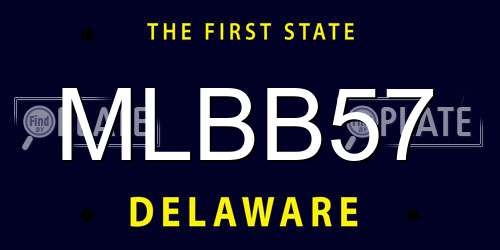 MLBB57 Delaware License Plate