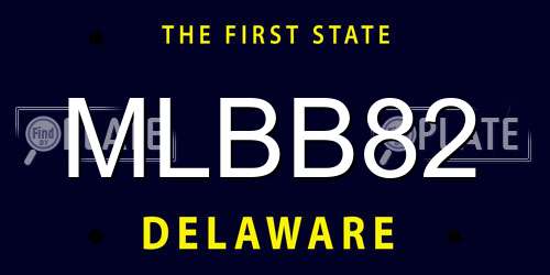 MLBB82 Delaware License Plate