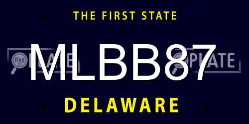 MLBB87 Delaware License Plate