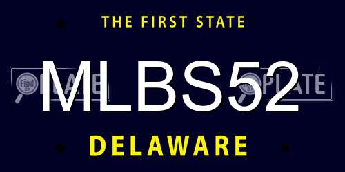MLBS52 Delaware License Plate