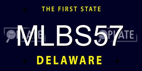 MLBS57 Delaware License Plate