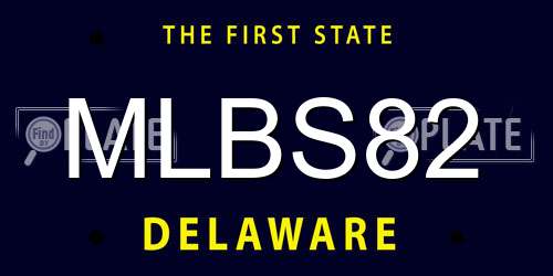 MLBS82 Delaware License Plate