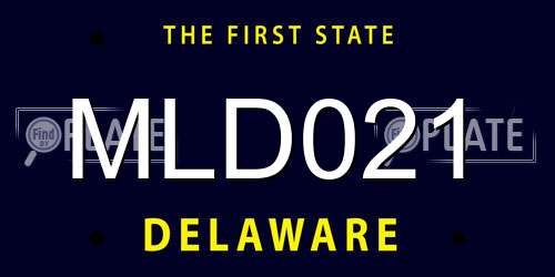 MLD021 Delaware License Plate