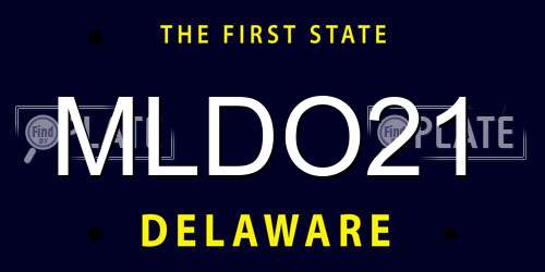 MLDO21 Delaware License Plate