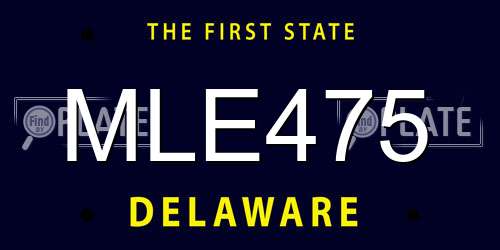 MLE475 Delaware License Plate