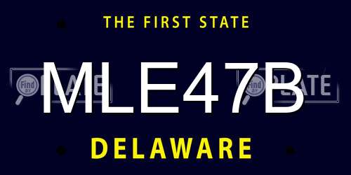 MLE47B Delaware License Plate