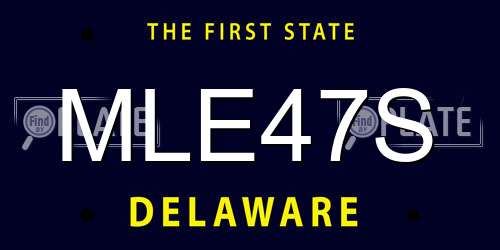 MLE47S Delaware License Plate