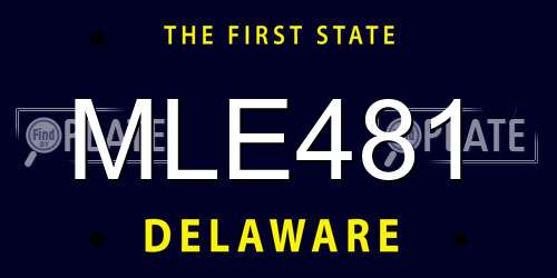 MLE481 Delaware License Plate