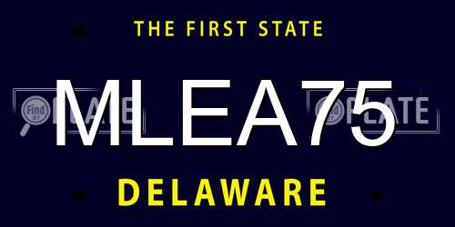 MLEA75 Delaware License Plate
