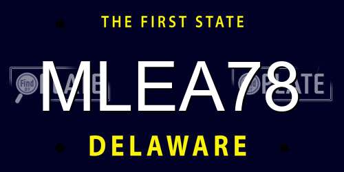 MLEA78 Delaware License Plate