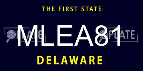 MLEA81 Delaware License Plate