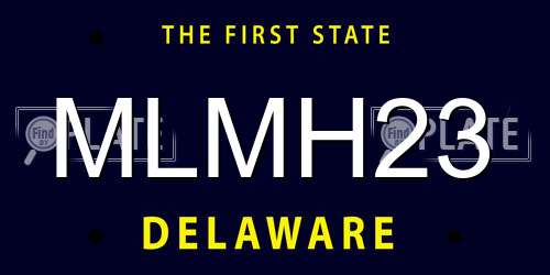 MLMH23 Delaware License Plate