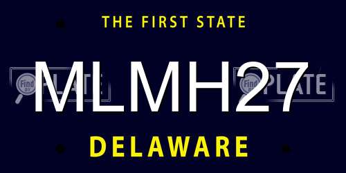 MLMH27 Delaware License Plate
