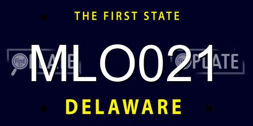 MLO021 Delaware License Plate