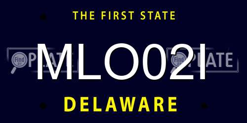 MLO02I Delaware License Plate