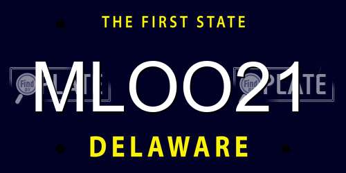 MLOO21 Delaware License Plate