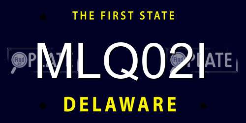 MLQ02I Delaware License Plate