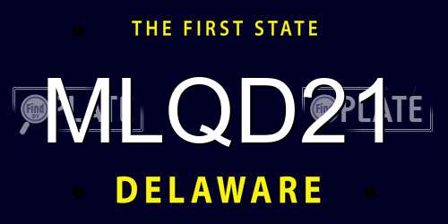 MLQD21 Delaware License Plate
